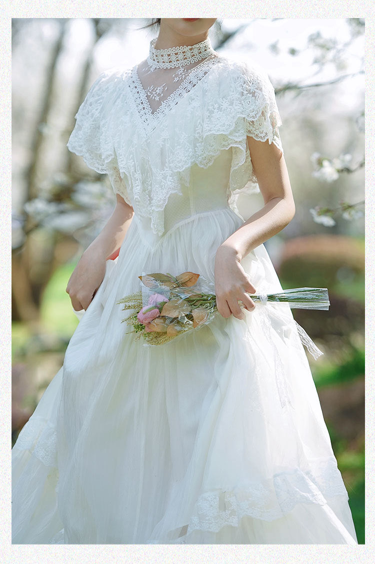 Edwardian Style Lace Bridal Dress S I Retro Fairy Edwardian Style Lace Bridal Dress S I Retro Fairy