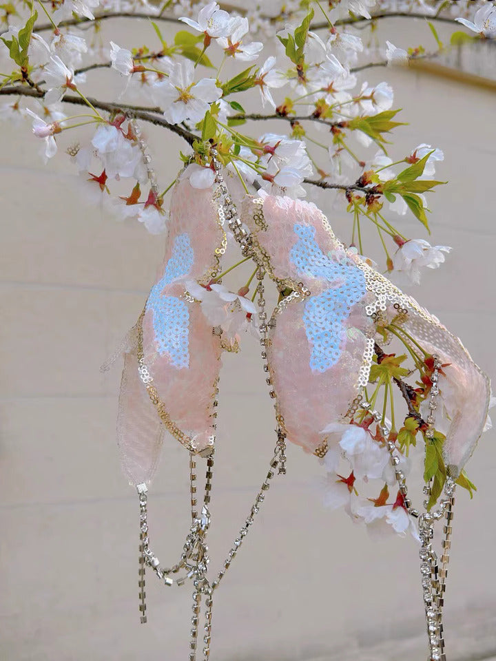Fairycore Butterfly Sequin Rhinestone Lingerie Set