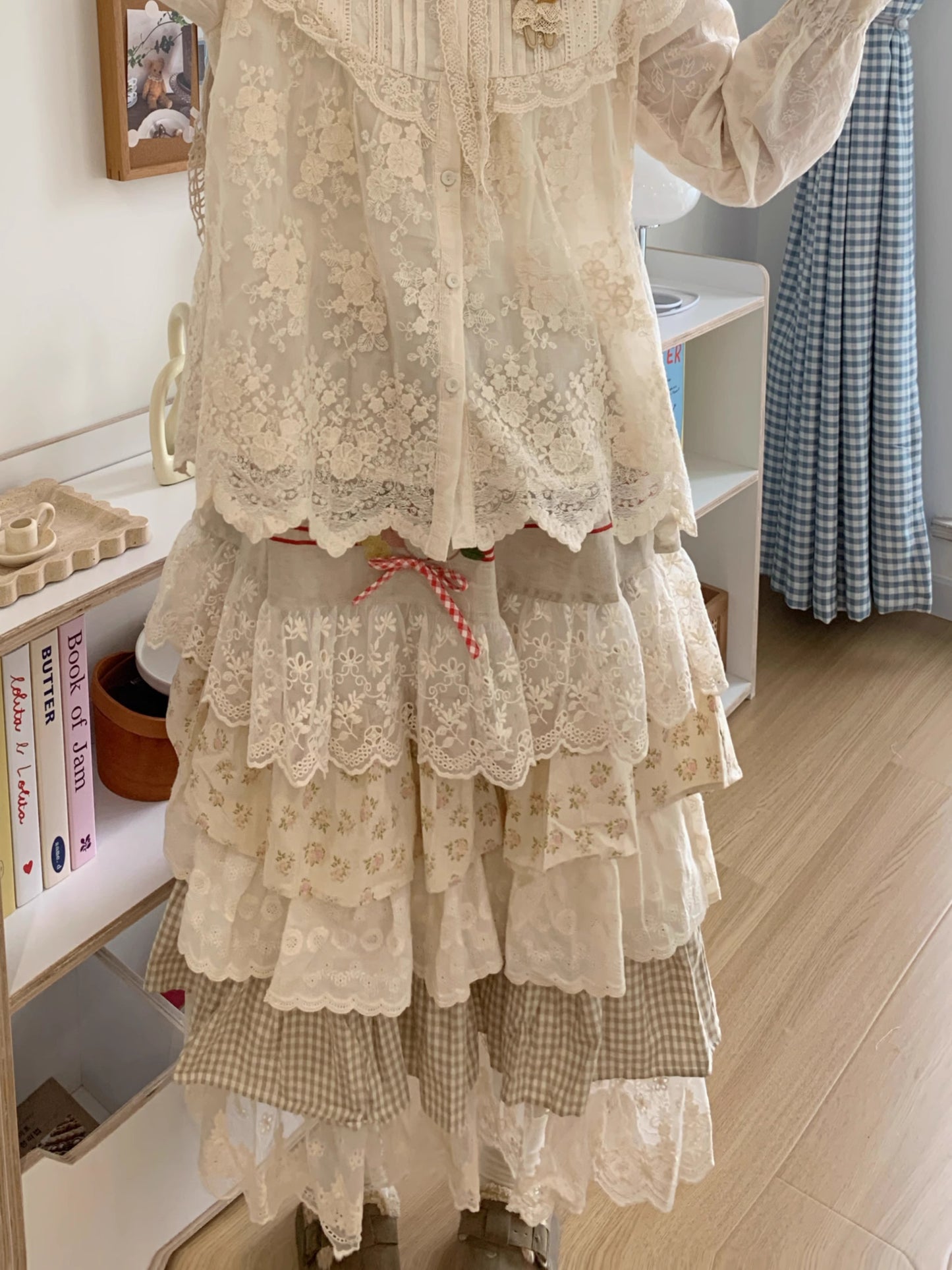 Cottagecore Embroidered Multi-layer Skirt