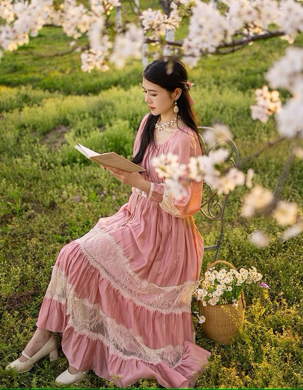 Gunne Sax Remake Dreamy Prairie Sakura Dress 129 cm/ 50 inches / M I Retro Fairy Gunne Sax Remake Dreamy Prairie Sakura Dress 129 cm/ 50 inches / M I Retro Fairy
