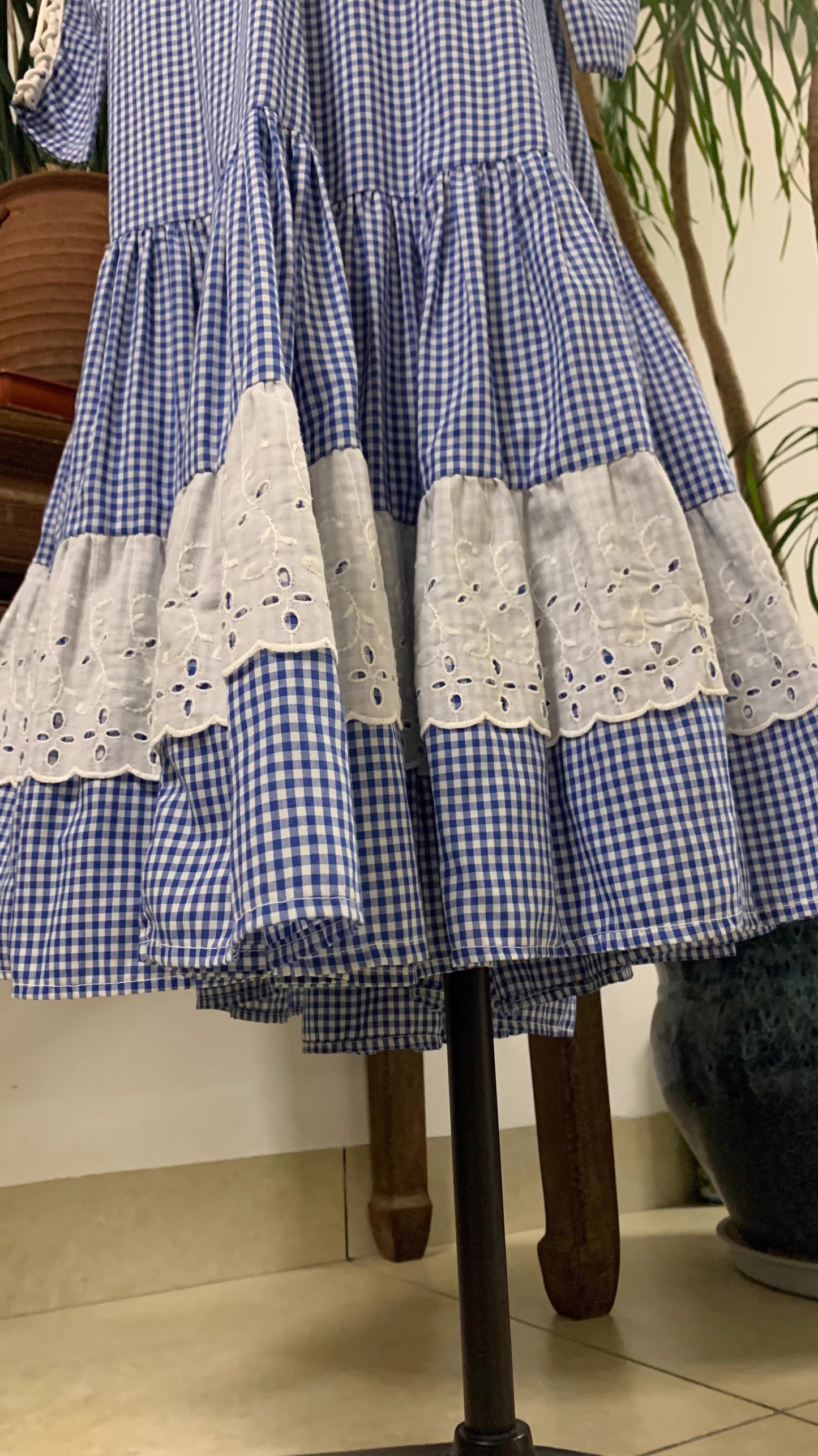 Gunne Sax Remake Pink Gingham Prairie Dress