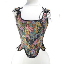 Load image into Gallery viewer, vintage corset victorian corset real corset handmade corset bustier top vintage stay
