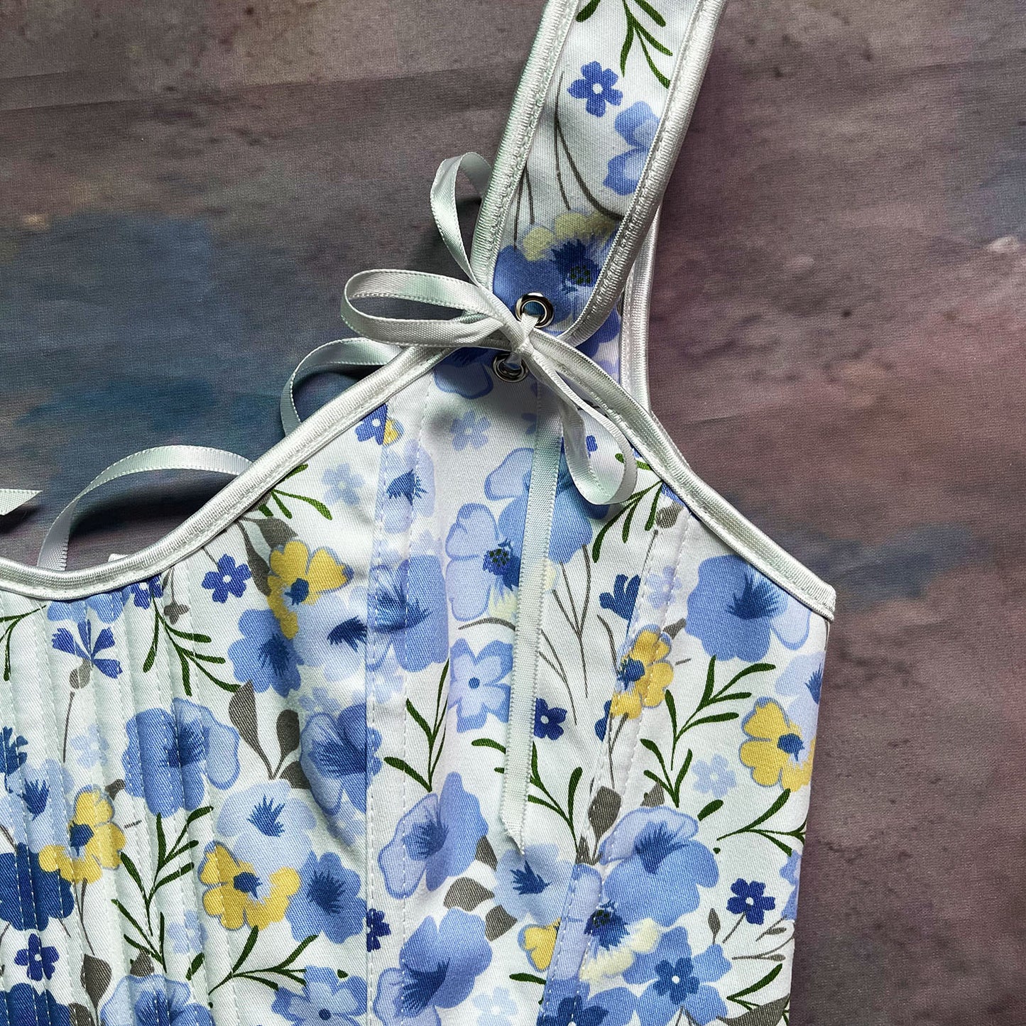 Retro Floral Bow Tie Corset