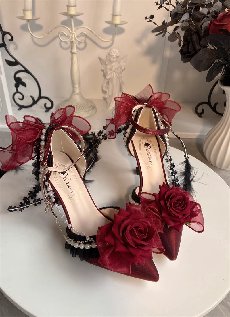 Fairycore Rose Heels with Leg-Wrapping Vines