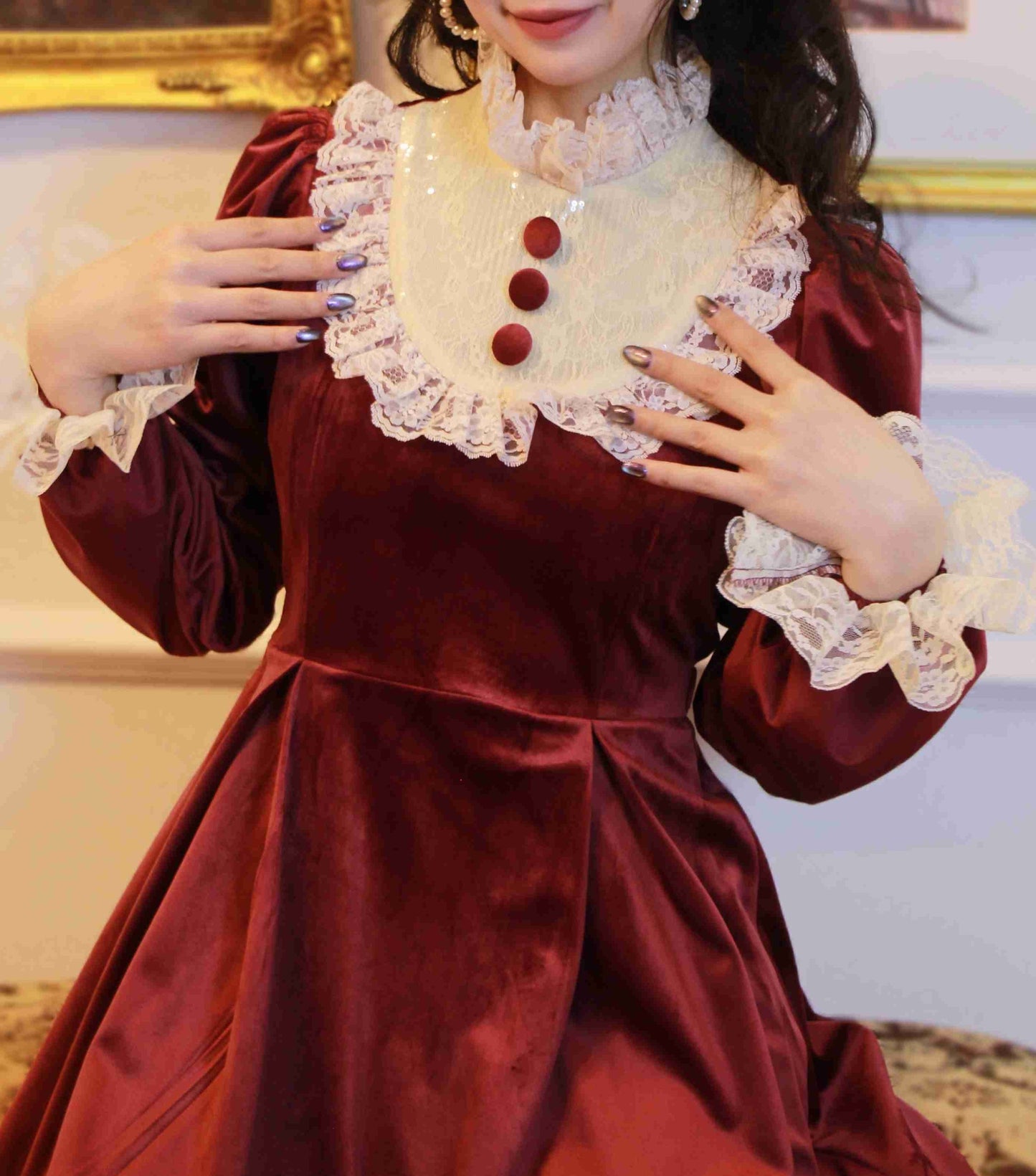 VINTAGE DRESS velvet dress 30s dress lolita dress gothic dress witchcore dress cottagecore dress fairycore dress