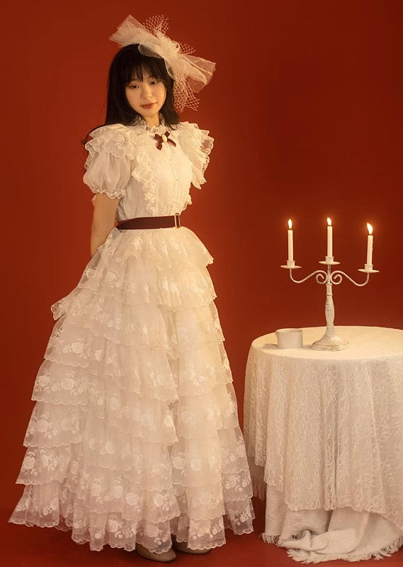 Gone with the wind Reproduction White Prom Dress Retro Fairy Gone with the wind Reproduction White Prom Dress Retro Fairy