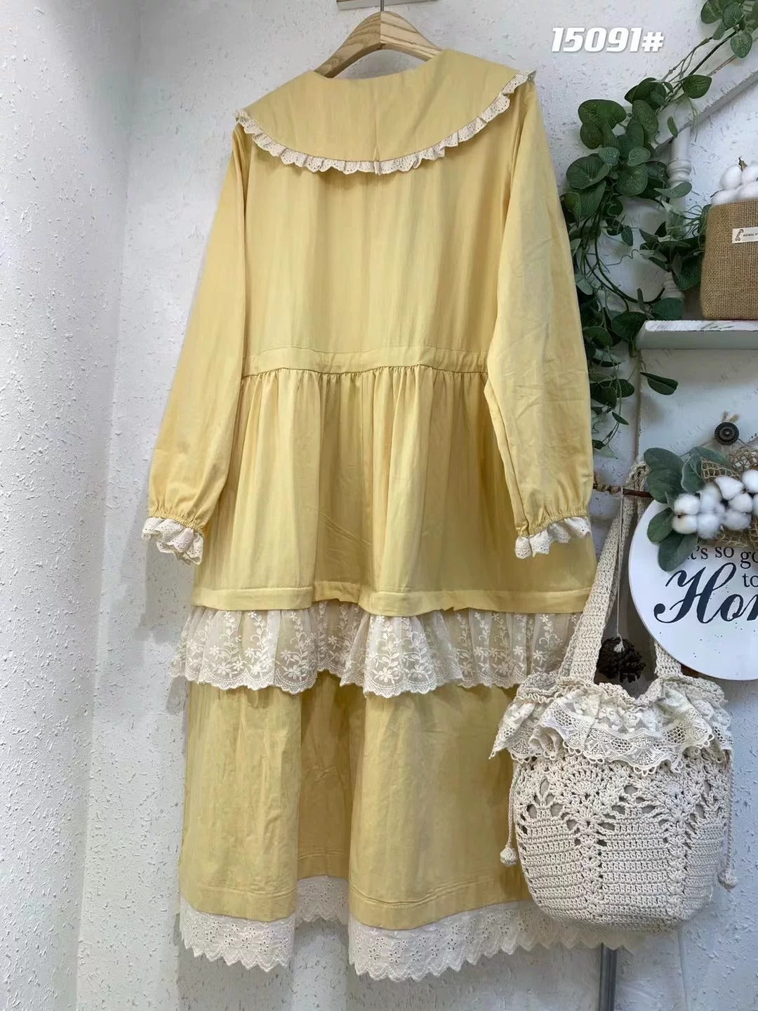 Cottagecore Lace Panel Dress
