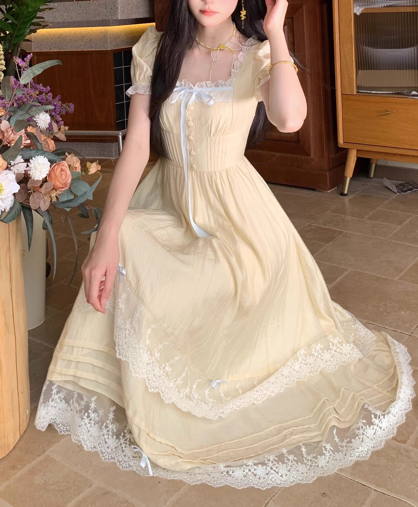 Coquette Softcore Princess Pleated Dress