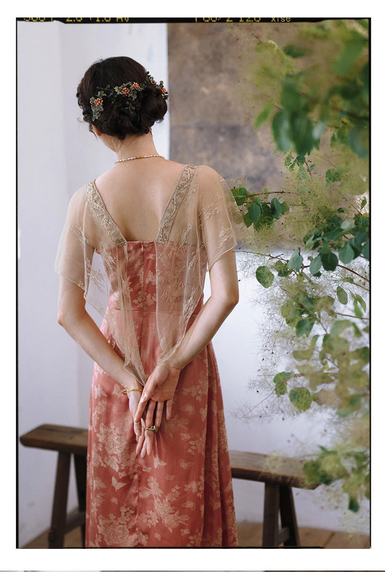Royalcore Butterfly Sleeves Dress
