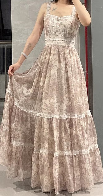 Gunne Sax Remake Rare Sleeveless Floral Dress