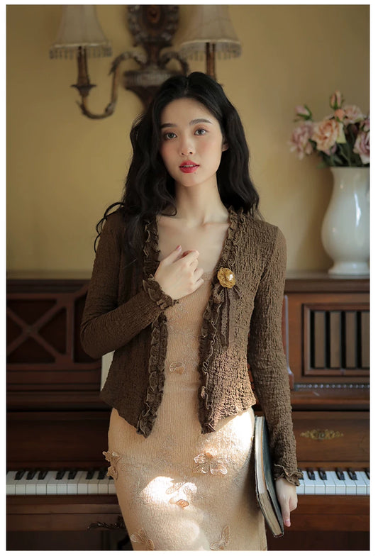 Retro Parisian Cardigan & Slip Dress