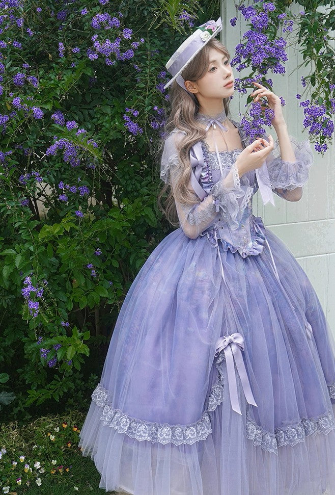 Coquette Princess Ruffled Tulle Corset Dress