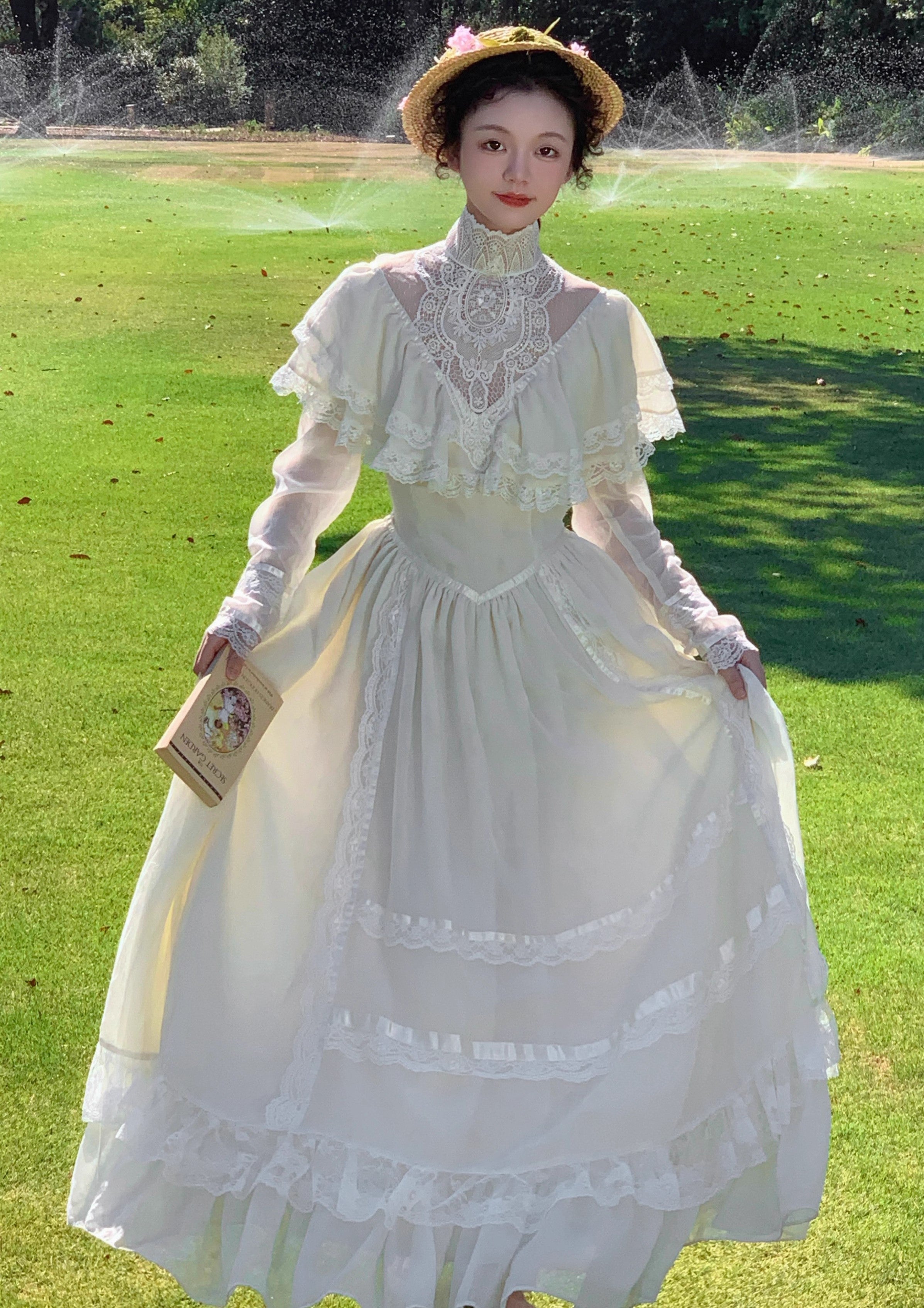 vintage dress cottagecore dress party dress 1930s 1940s dress 1950s dress 1900 dress Edwardian dress Prairie dress Lawn dress Period Drama Style Regency Dress gunnesax dress 