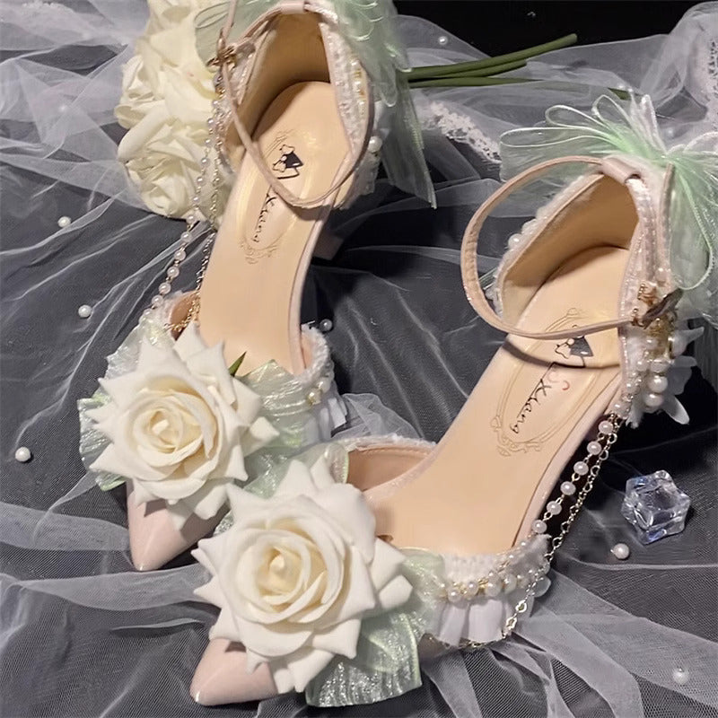 Fairycore Rose Heels with Leg-Wrapping Vines