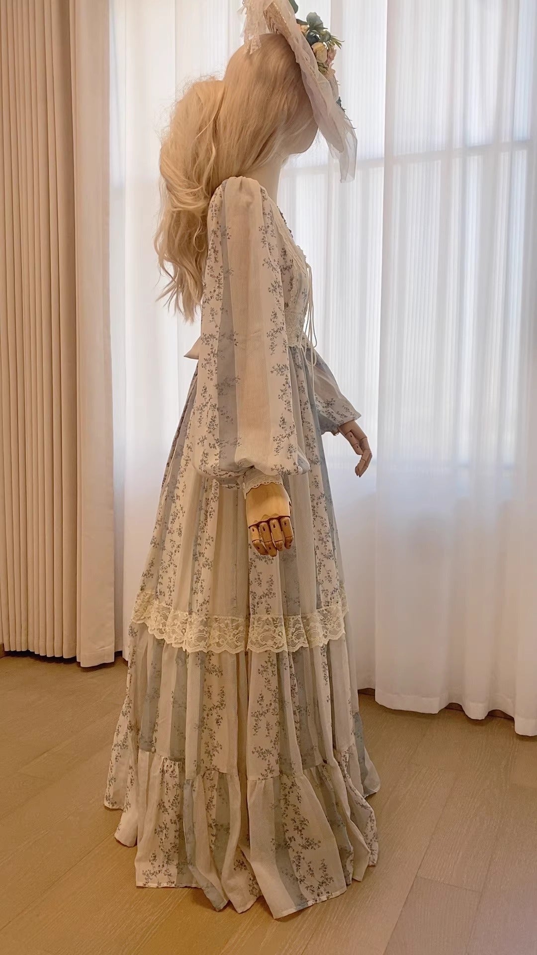 Gunne Sax Remake 70s Lace Patchwork Floral Dress