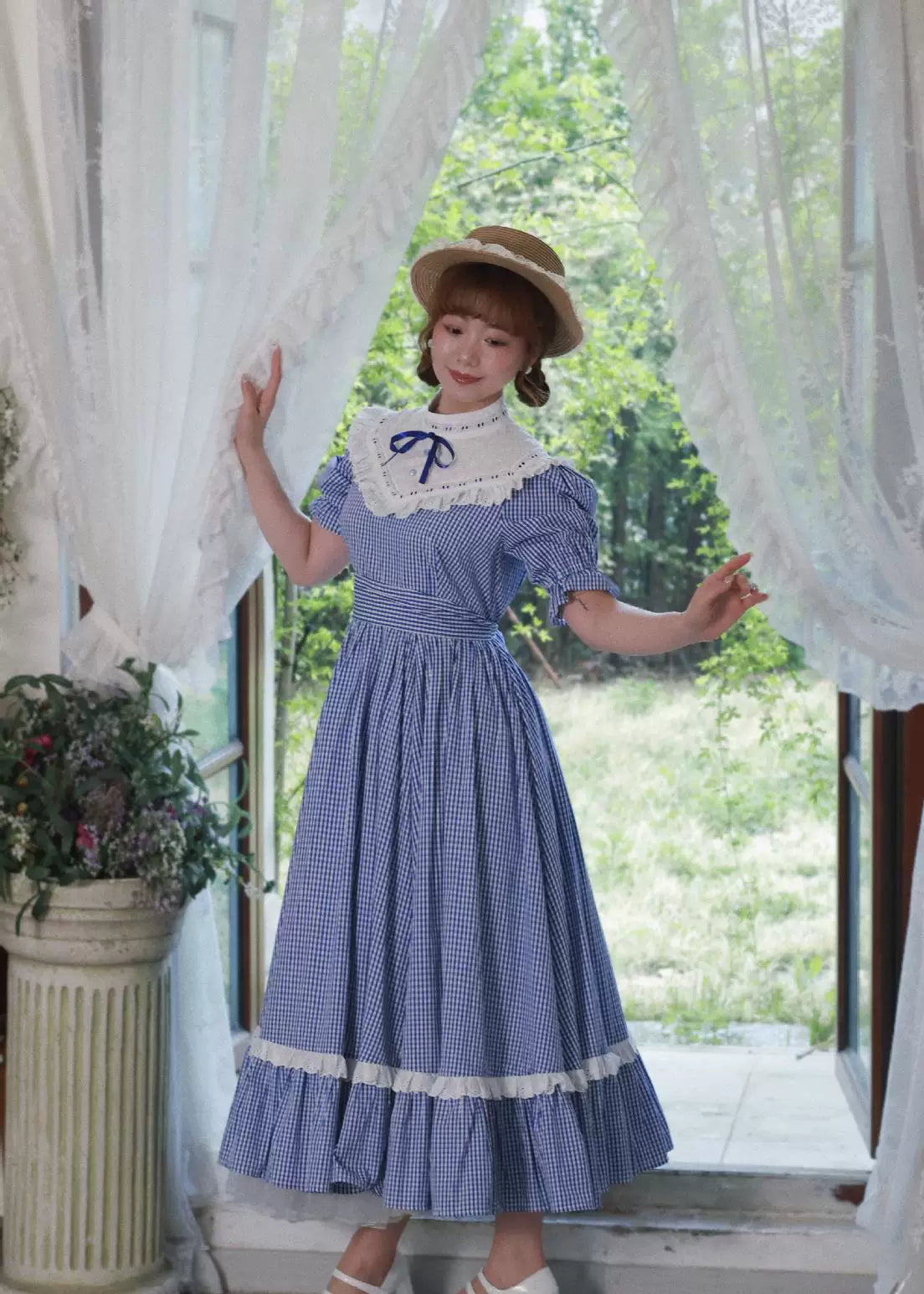 Alice in Wonderland Blue Gingham Tea Dress