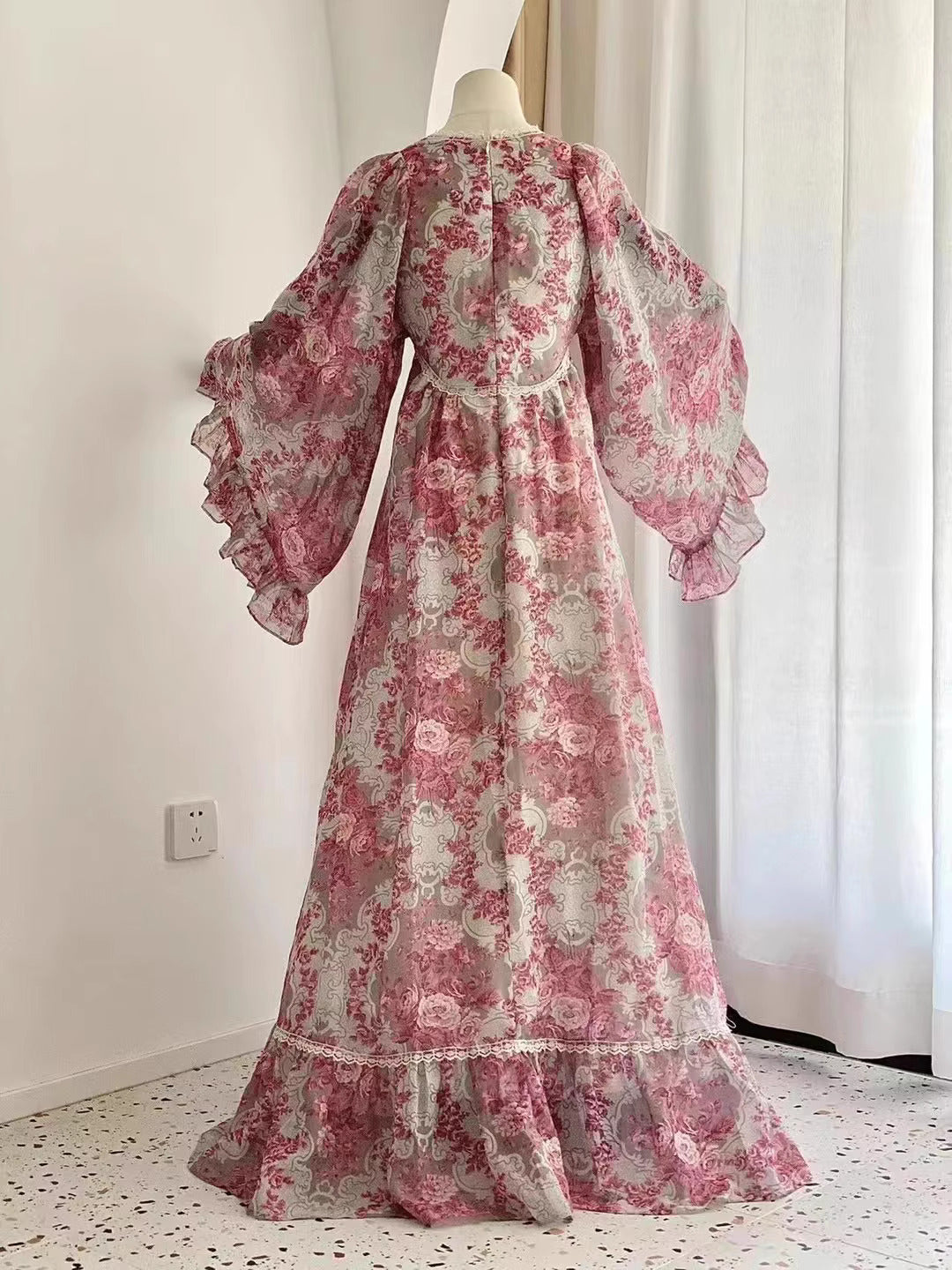 Gunne Sax Remake Floral Trumpet Sleeves Dress – Retro Fairy