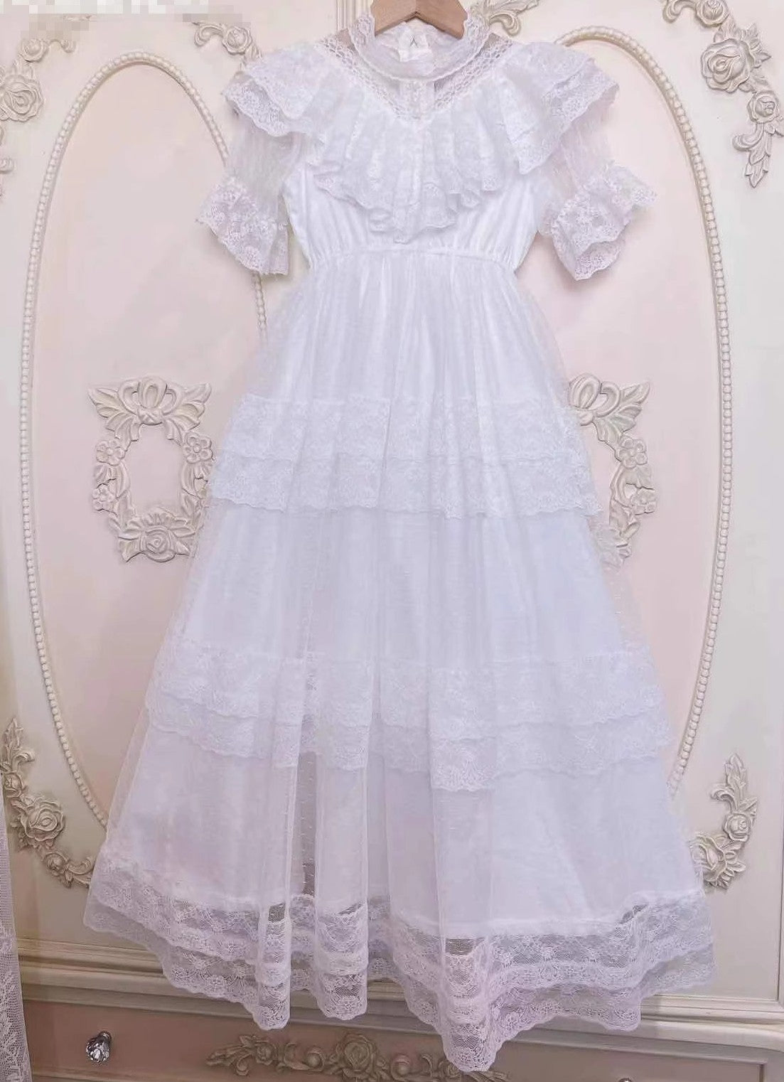 Victorian Style Lace Dress (Children & Adult) Children's size -Size 4 / Black / Short sleeves I Retro Fairy Victorian Style Lace Dress (Children & Adult) Children's size -Size 4 / Black / Short sleeves I Retro Fairy