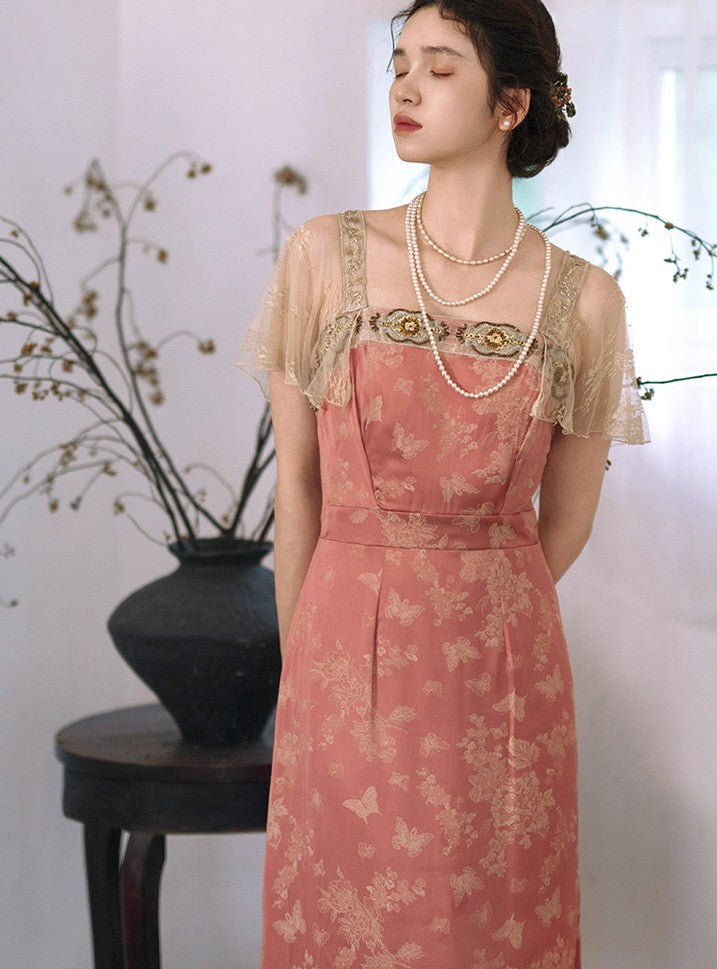 Royalcore Butterfly Sleeves Dress