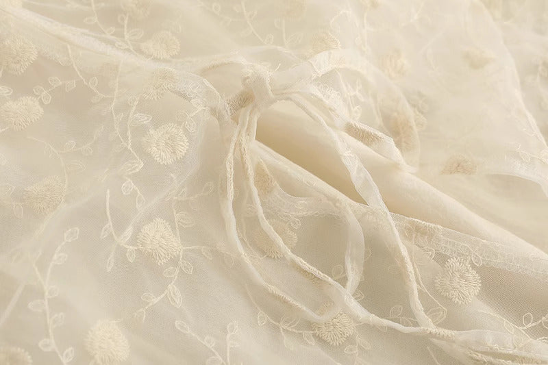 Cottagecore Embroidered Lace Skirt