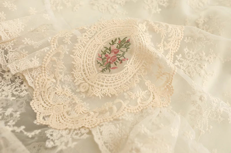 Fairycore Lace Embroidery Skirt