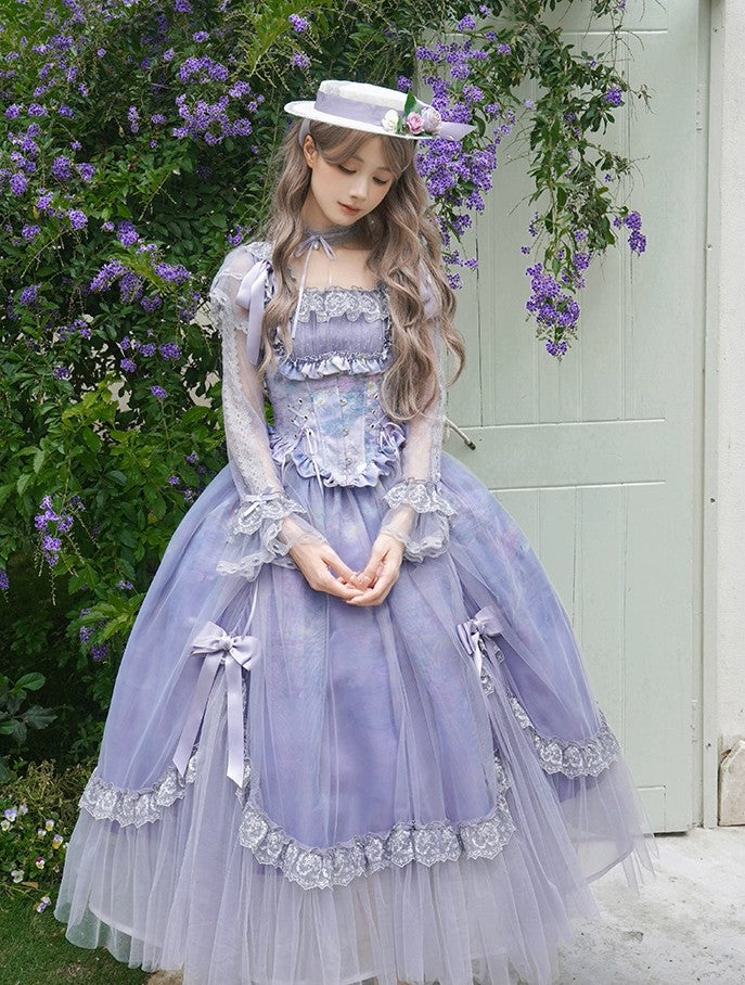 Coquette Princess Ruffled Tulle Corset Dress