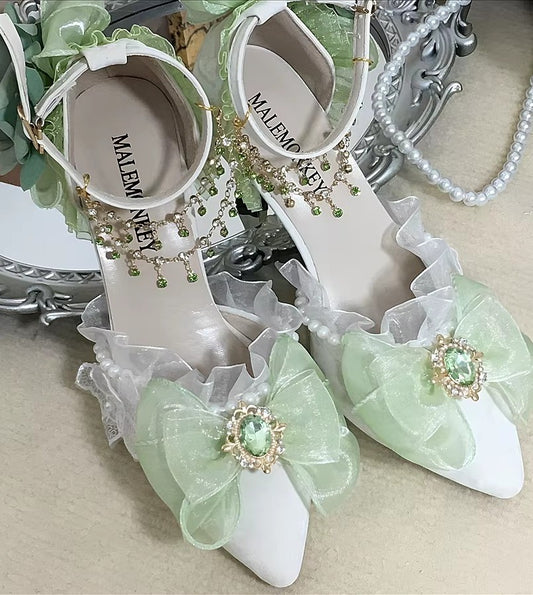 Retro Dreamy Bow Tie Stiletto Heels