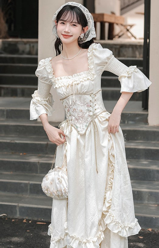 Fairycore Ruffled Corset Dress Retro Fairy Fairycore Ruffled Corset Dress Retro Fairy