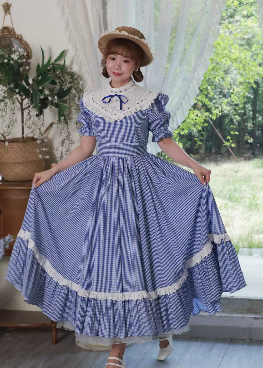 Alice in Wonderland Blue Gingham Tea Dress