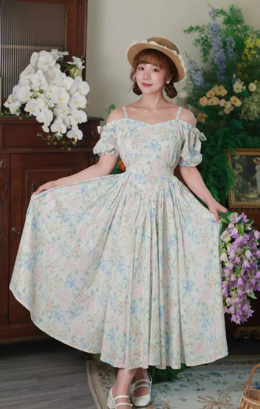 Laura Ashley Style Retro Floral Swing Dress