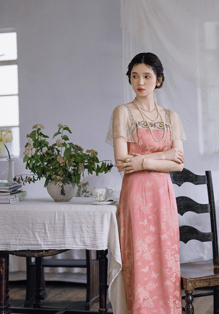 Royalcore Butterfly Sleeves Dress