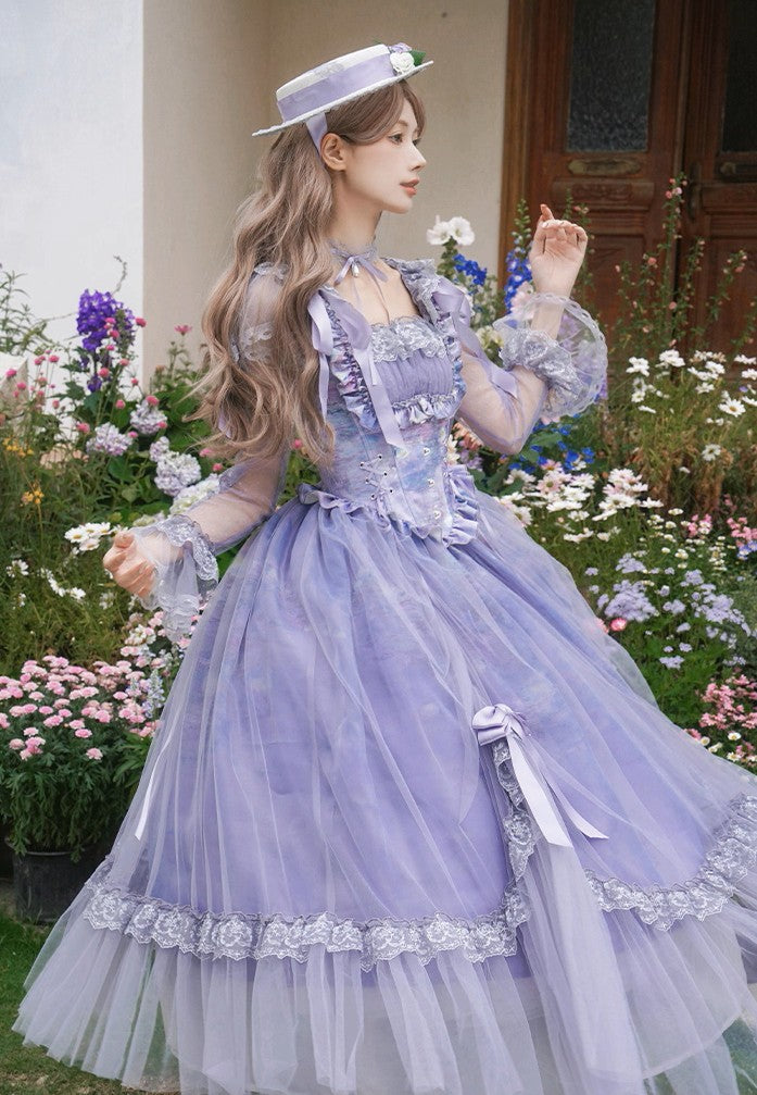 Coquette Princess Ruffled Tulle Corset Dress