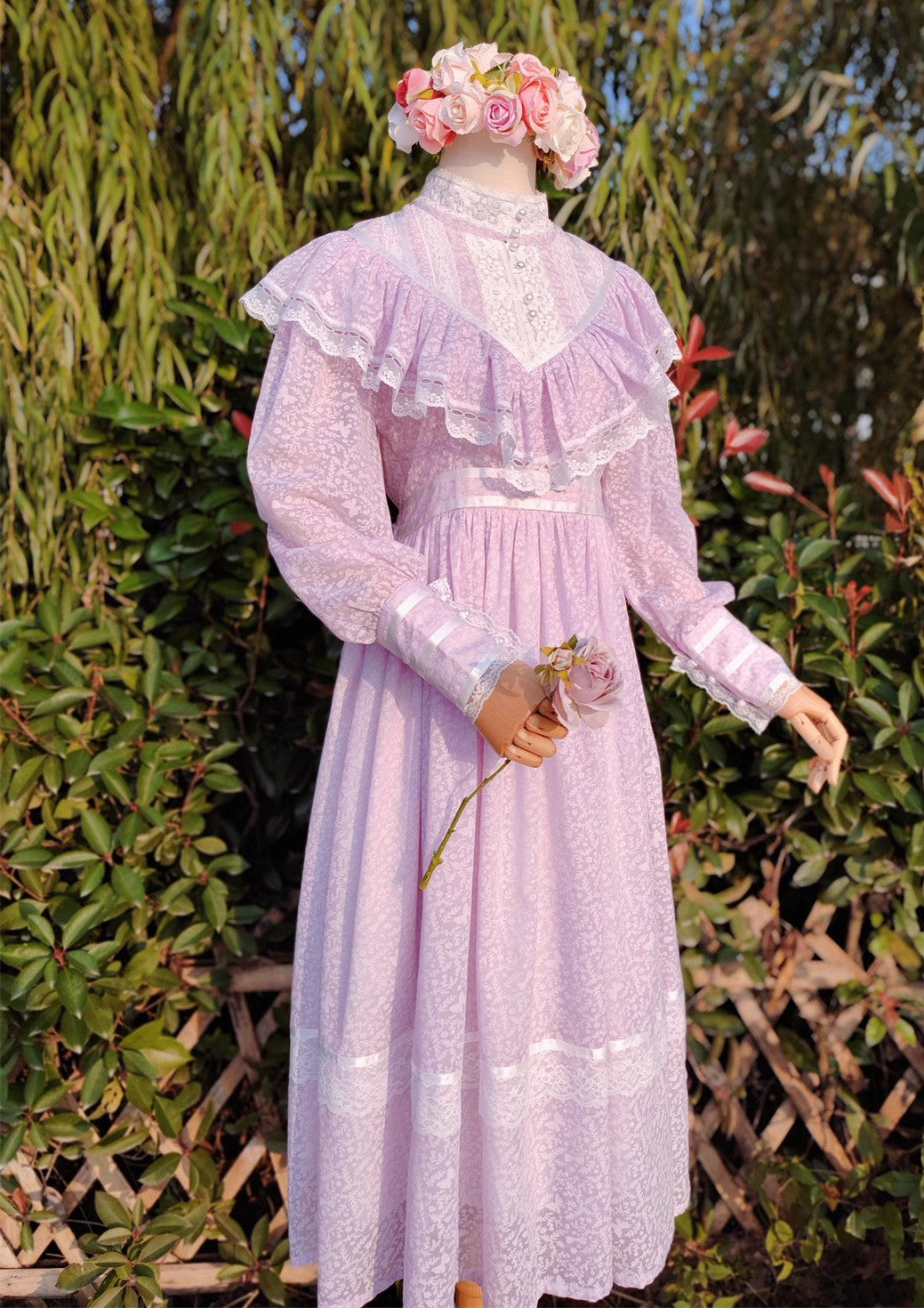 Gunne Sax Remake 70s Pastel Prairie Dress Purple / M