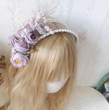 Load image into Gallery viewer, Handmade Vintage Style Flower Headband cottagecore accessories vintage accessories
