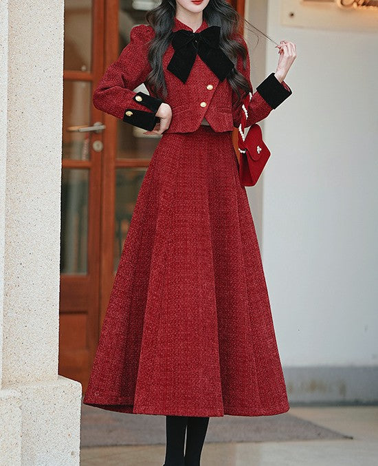 vintage dress tweed dress coat retro style outfit