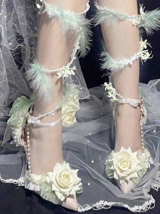 vintage shoes fairycore shoes cottagecore shoes vintage heels 