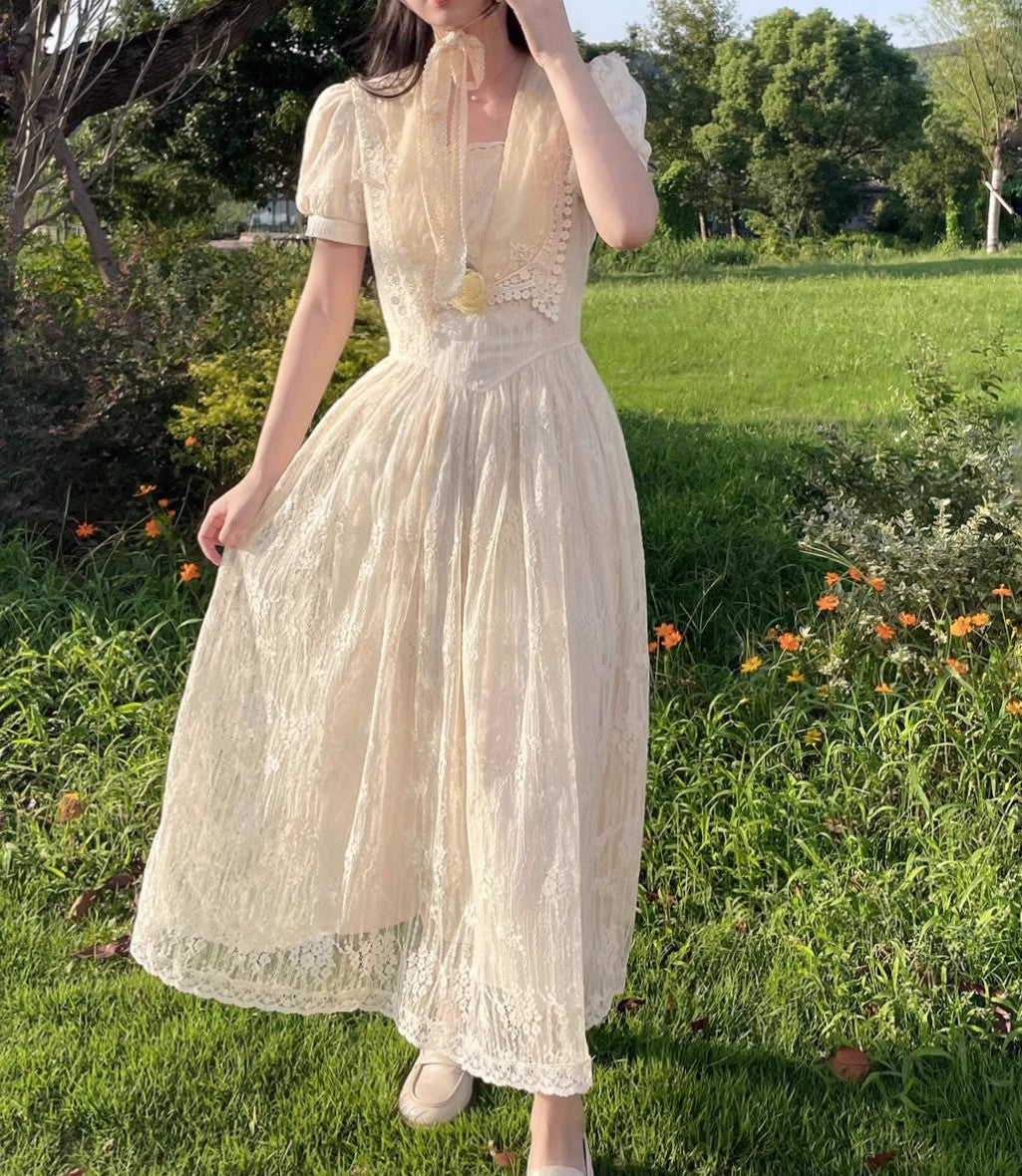 Gunne Sax Remake 70S Fairycore Birdal Dress – Retro Fairy