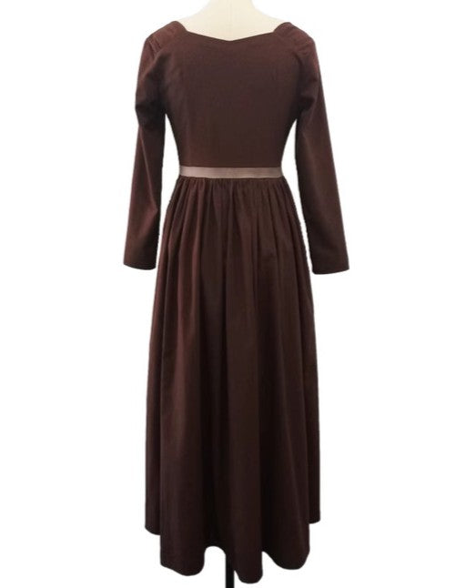 Pride and Prejudice Remake Brown Prairie Dress Linen Fabric / XL I Retro Fairy Pride and Prejudice Remake Brown Prairie Dress Linen Fabric / XL I Retro Fairy