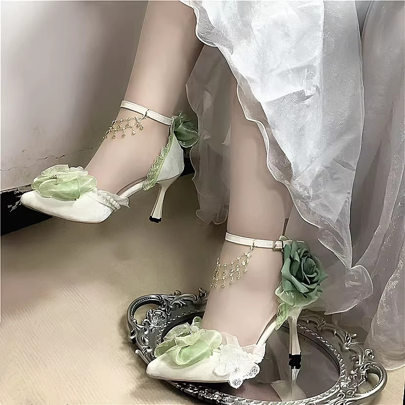 Retro Dreamy Bow Tie Stiletto Heels