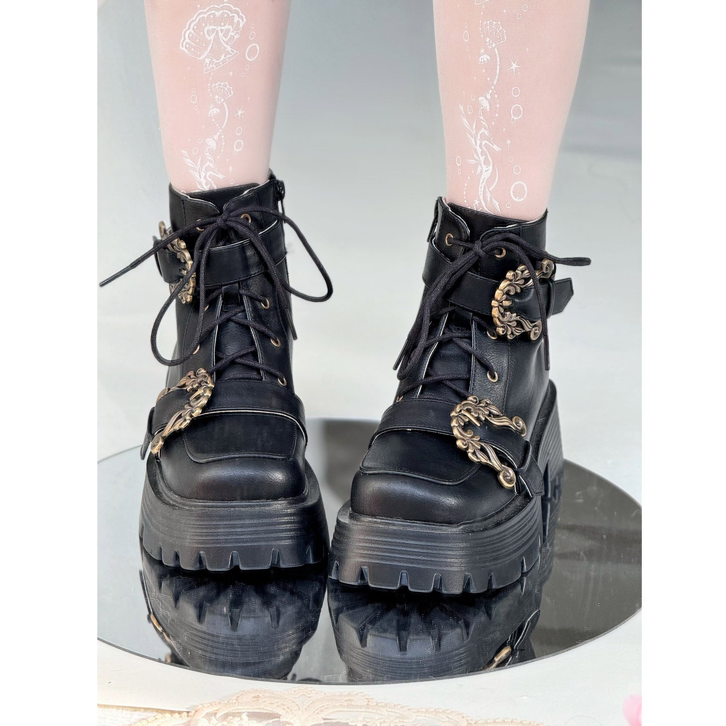 Retro Accordion Rider Thickened Martin Boots