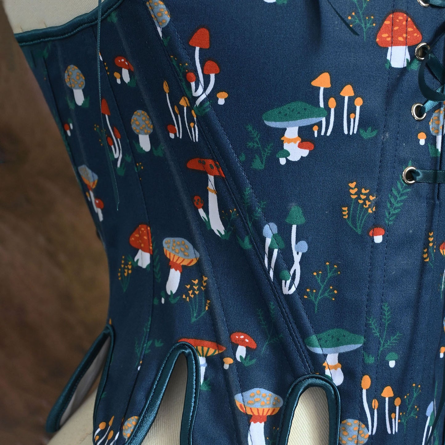 Fairycore Mushroom Print Corset