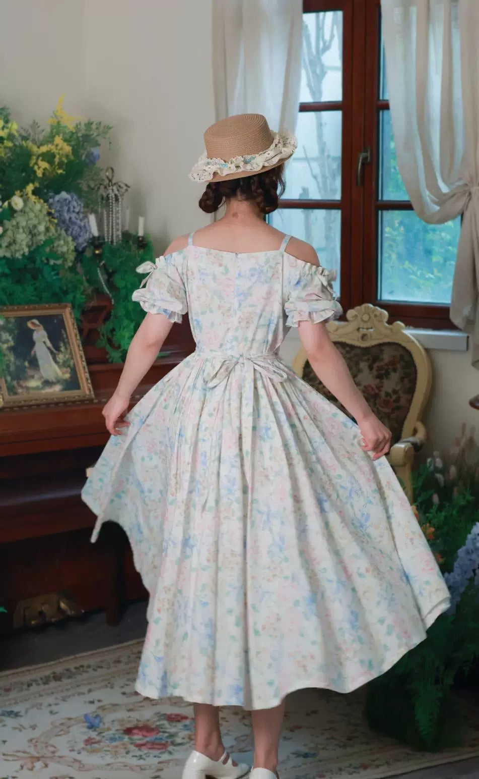 Laura Ashley Style Retro Floral Swing Dress
