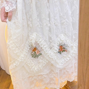 Cottagecore Embroidery Lace Dress