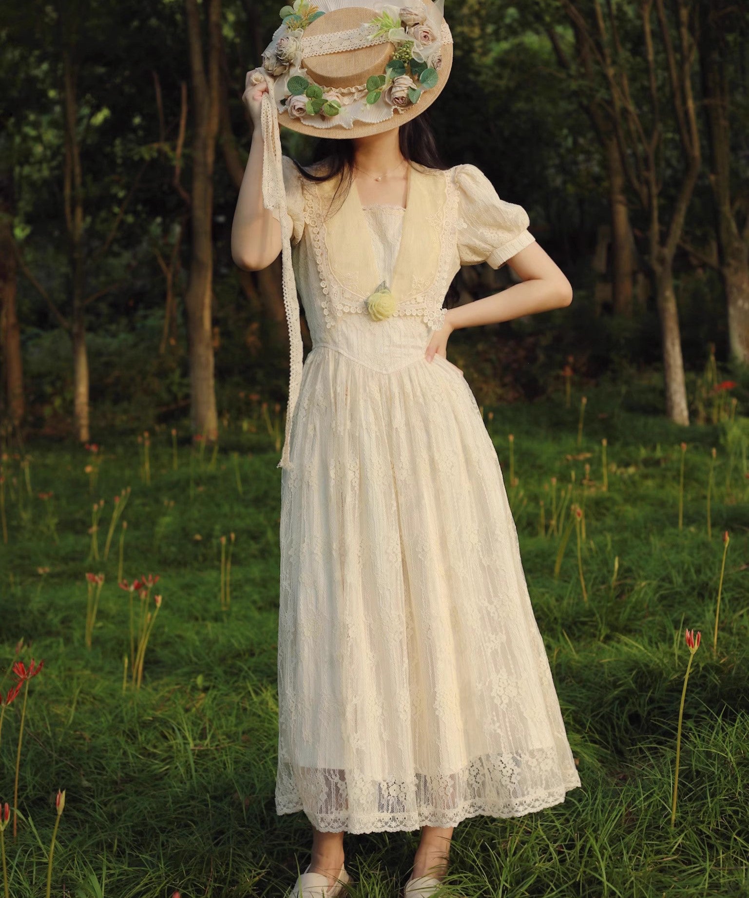 Gunne Sax Remake 70S Fairycore Birdal Dress M