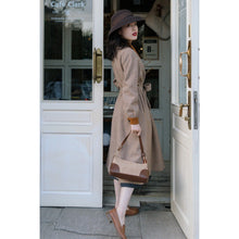 Load image into Gallery viewer, Retro Parisian Contrast Color Trench Coat
