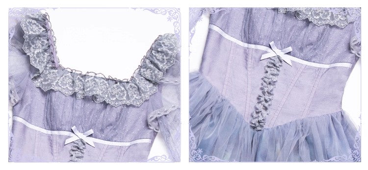 Coquette Princess Ruffled Tulle Corset Dress
