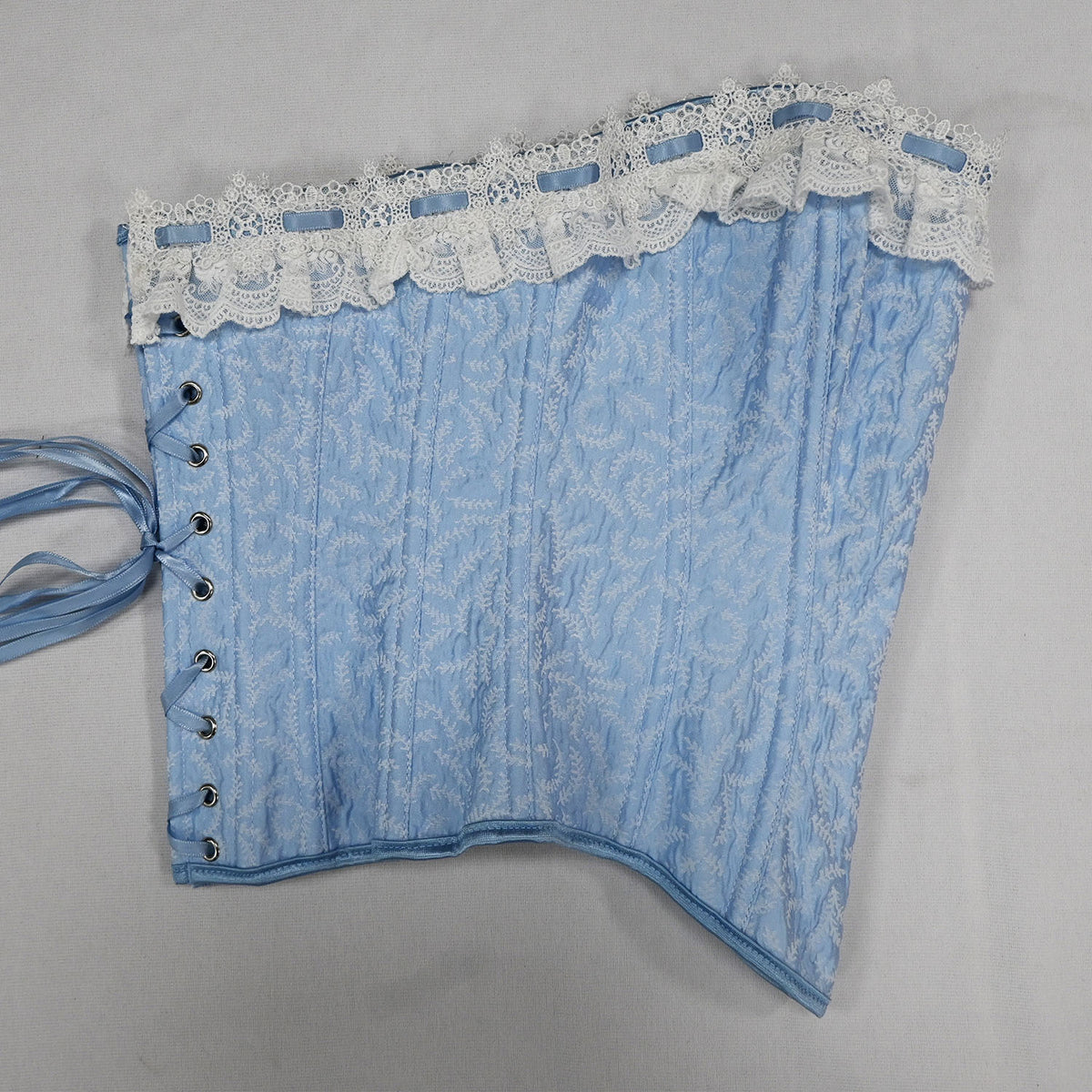 Retro Fairycore Blue Jacquard Corset