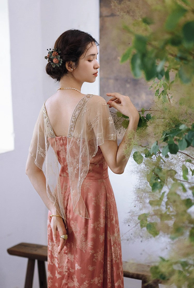 Royalcore Butterfly Sleeves Dress