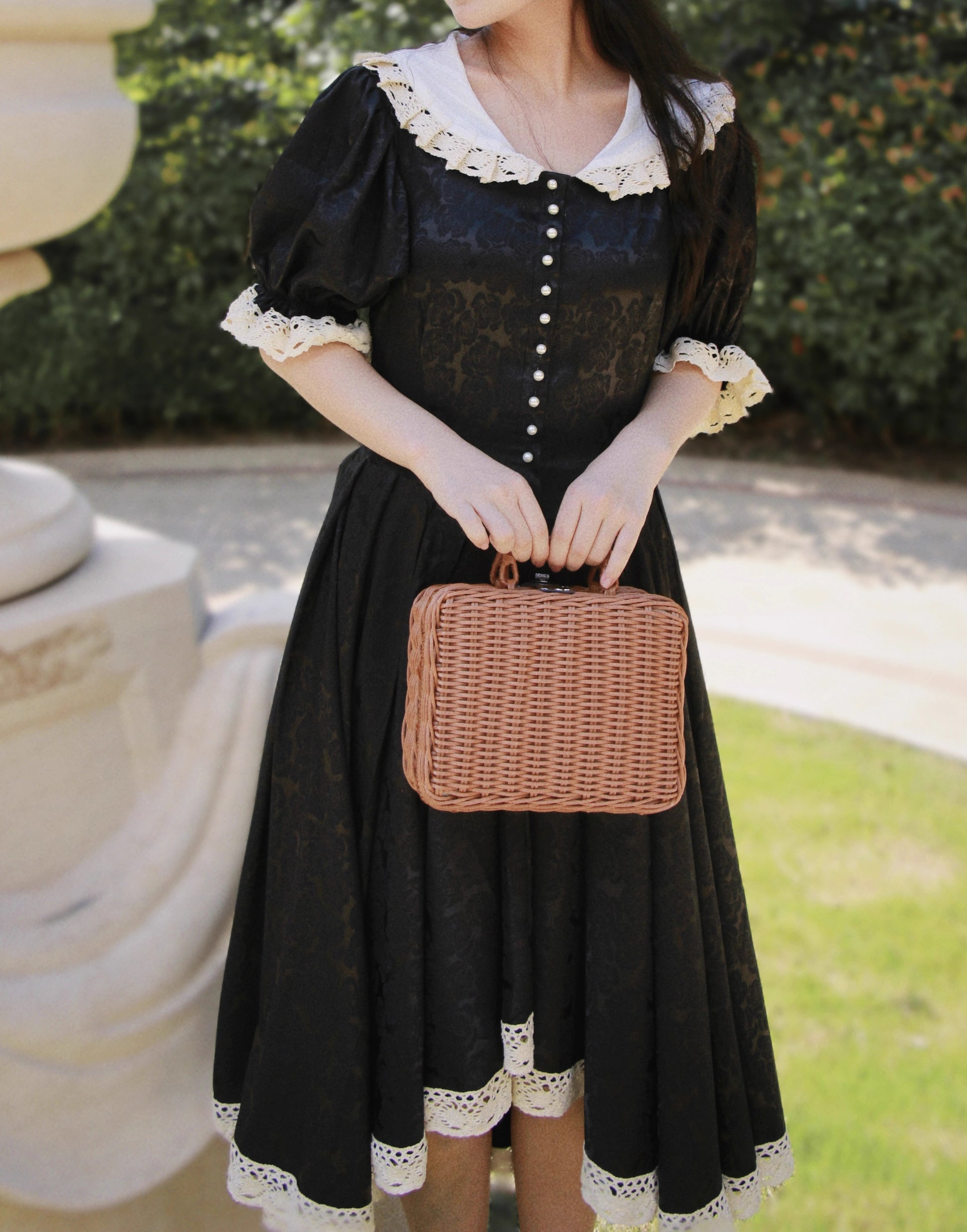 Vintage Dark Academia Peter Pan Collar Dress M I Retro Fairy Vintage Dark Academia Peter Pan Collar Dress M I Retro Fairy