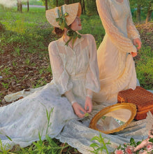 Load image into Gallery viewer, royalcore dress Gunnesax Laura Ashley dress cottagecore dress fairycore dress Vintage Princess Inspired Dress Edwardian dress
